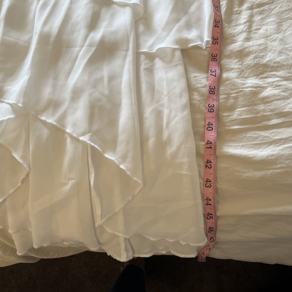 White Layered Ruffle Dress Size Large - Picture 7 of 9